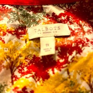 Talbots 1X Button Down Shirt with Vibrantly Colored Trees.